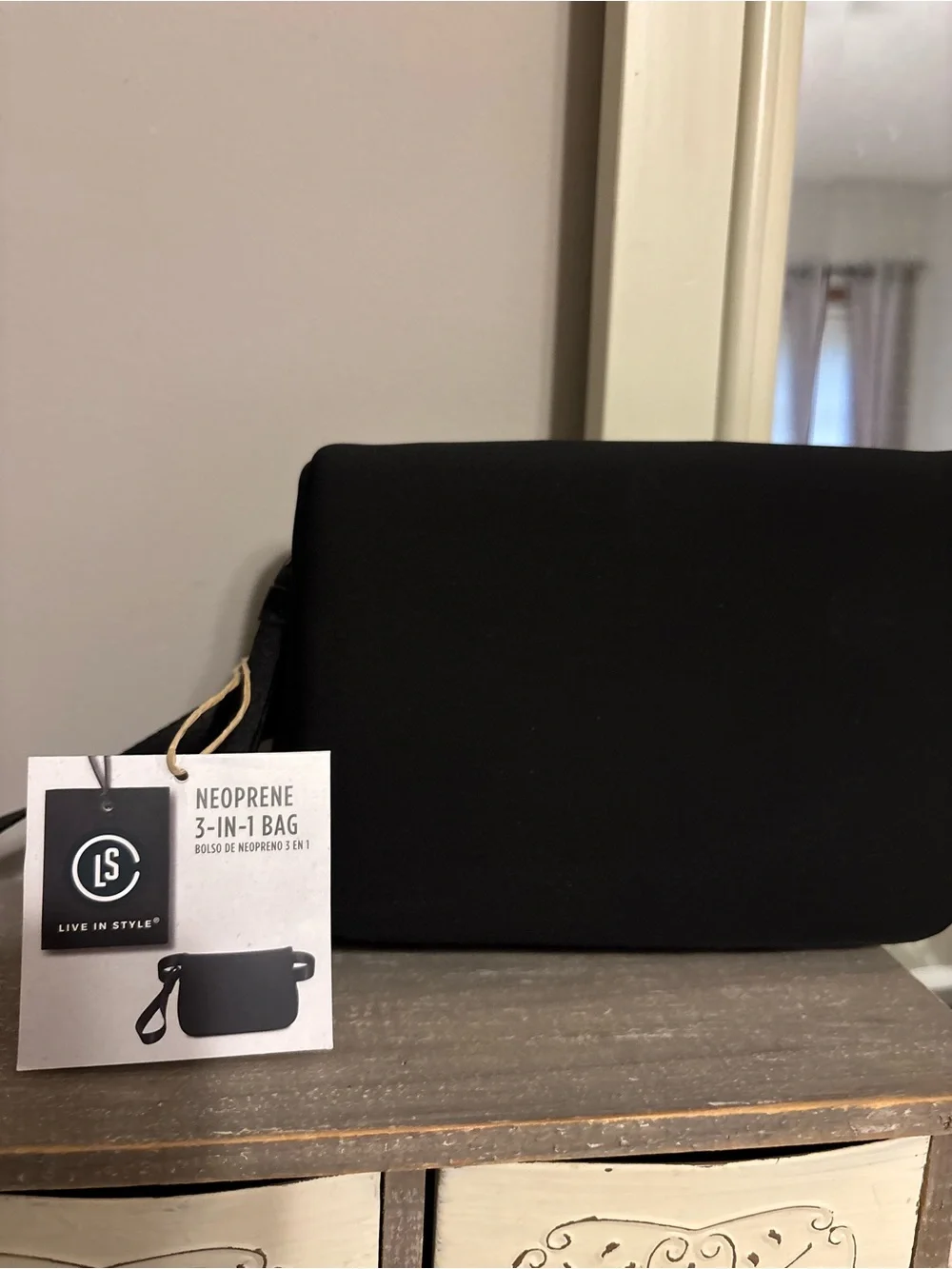 Neoprene 3-in-1 Crossbody Bag - Black